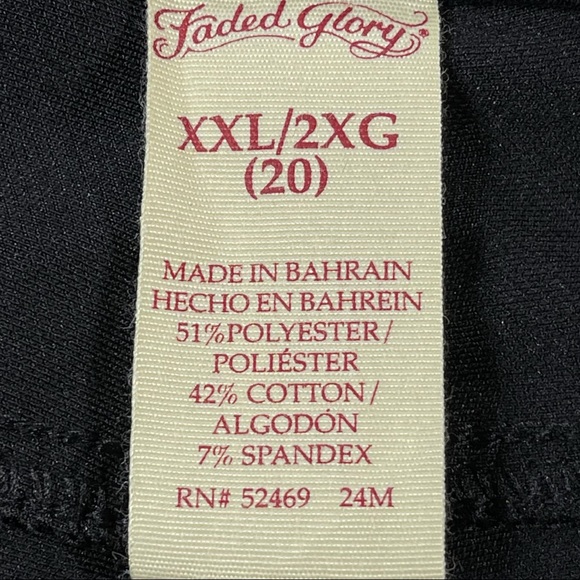 Faded glory XXL black legging style pants, fancy damask designs, stretchy waist - Picture 11 of 11